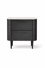 Noir Curved Bedside Table