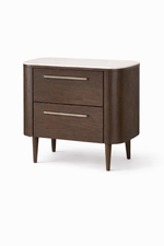 Noir Curved Bedside Table