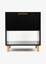 Florence Fluted Bedside Table - Black