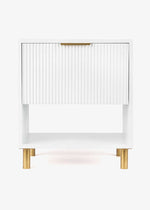 Florence Fluted Bedside Table - White