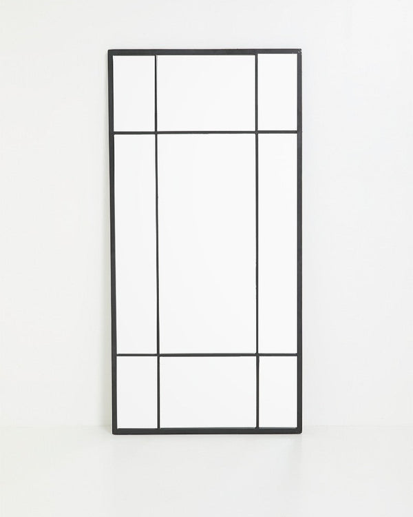 Paned Full Length Mirror - Black