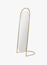 Slant Pill Floor Mirror - Gold