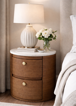 Luna Marble-Top Bedside Table