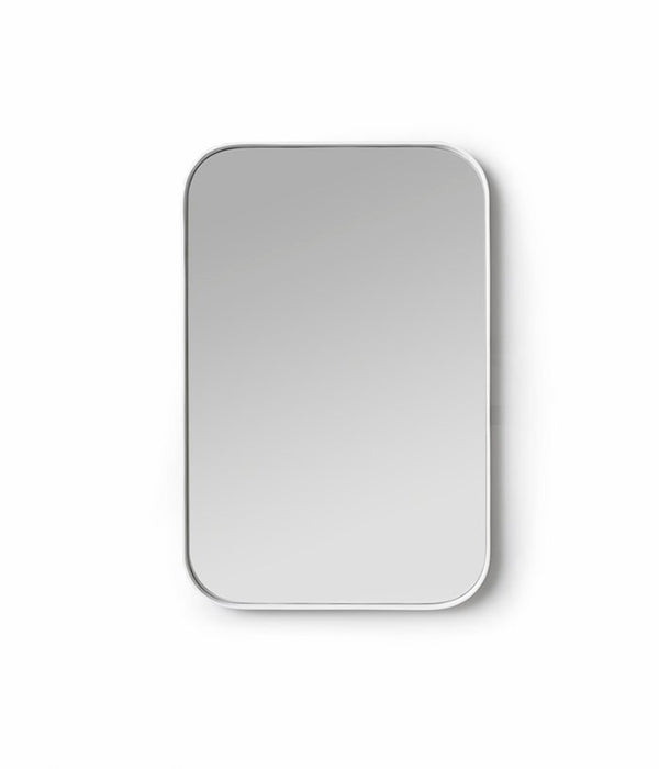 Deep Frame Rounded Rectangle Mirror - White