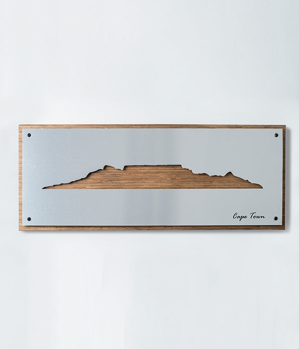 Cape Town Skyline Brushed Aluminium