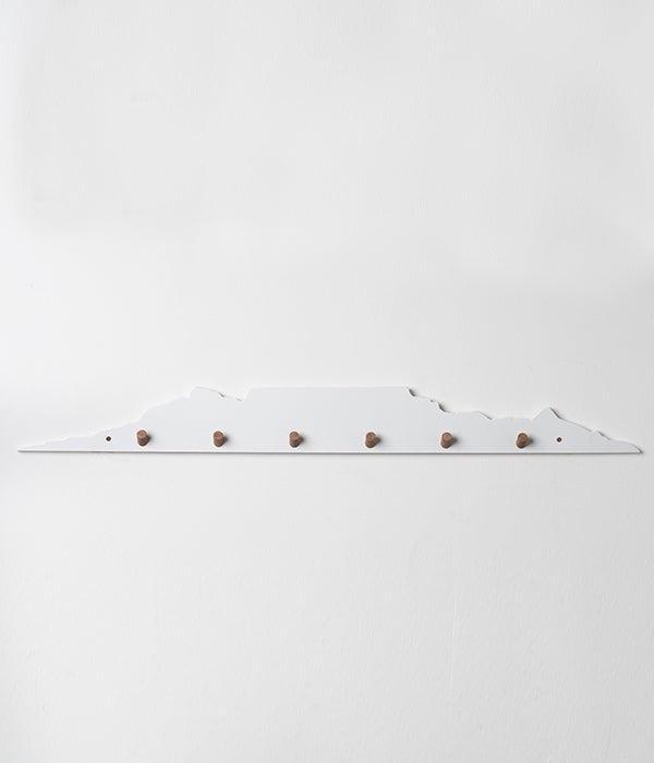 Cape Town Skyline Wall Hooks White