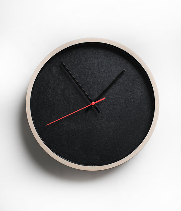 Deep Frame Round Clock - Black
