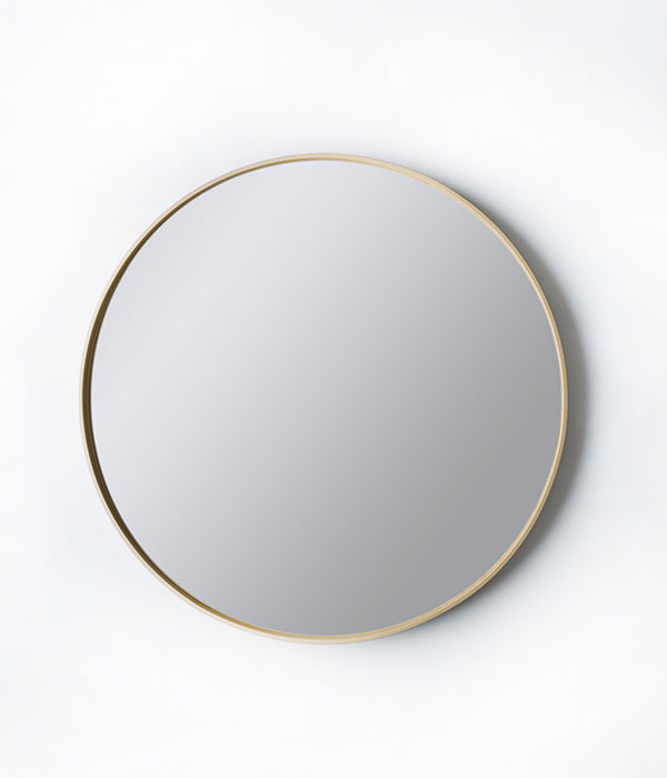 Deep Frame Round Mirror Gold