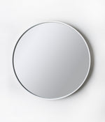 Deep Frame Round Mirror White