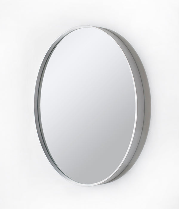 Deep Frame Round Mirror White Native Decor