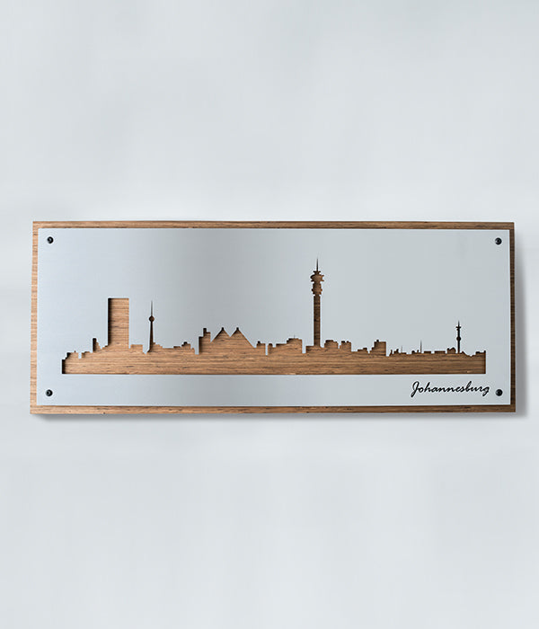 Johannesburg Skyline Brushed Aluminium Native Decor