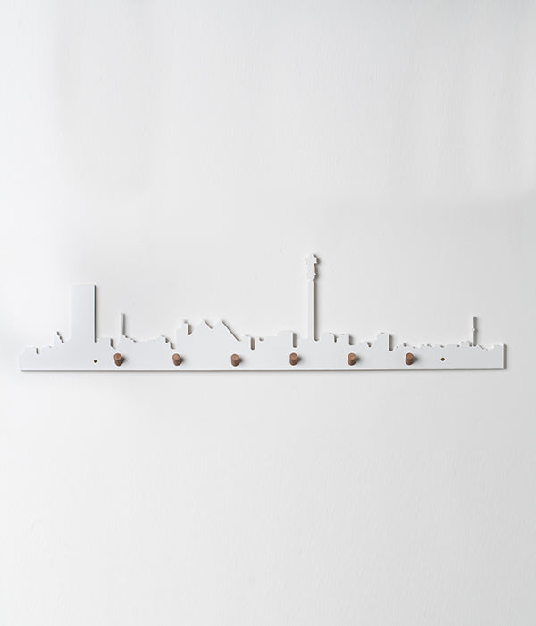 Johannesburg Skyline Wall Hooks White Native Decor