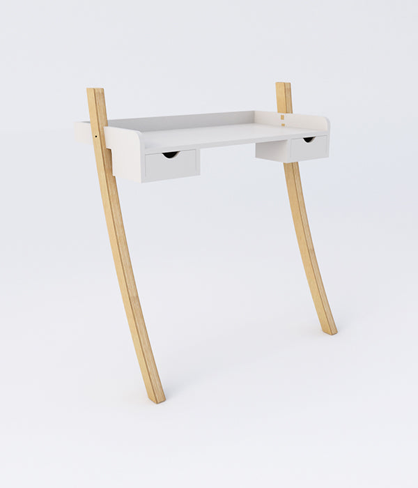 Leaning Desk Mini Drawers - White