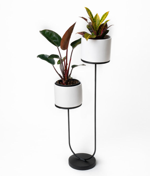 Matt Black U-Planter (Ceramic pots included)