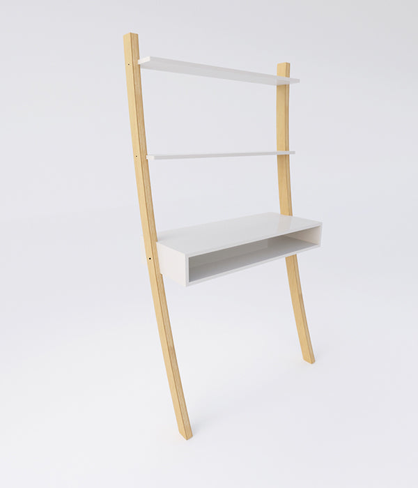 Tall Leaning Desk - White
