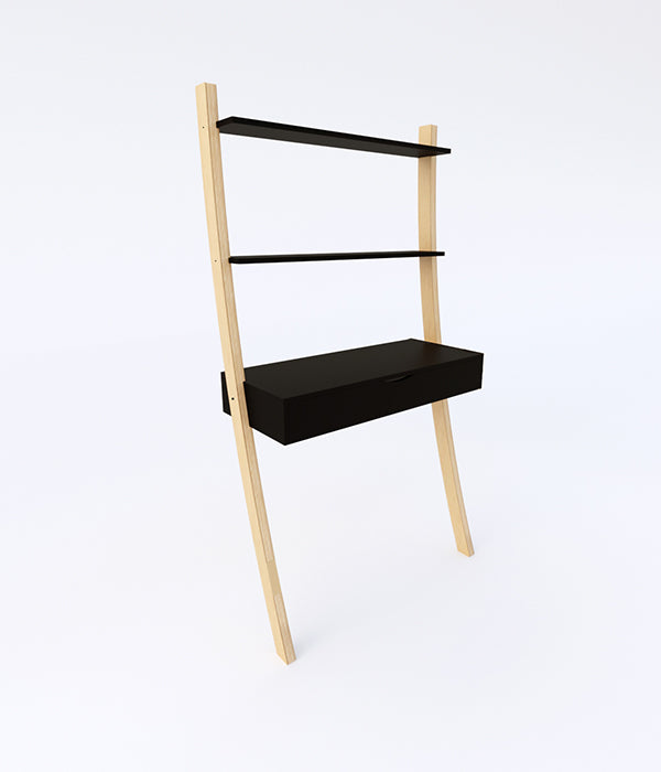 Tall Leaning Desk Drawer - Black