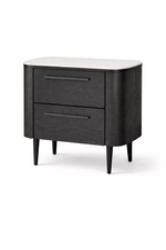 Noir Curved Bedside Table