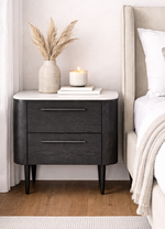 Noir Curved Bedside Table