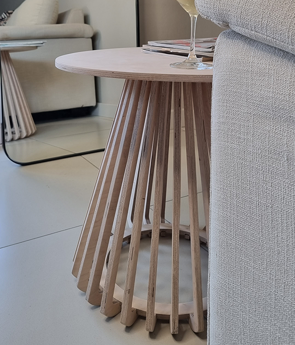 Birch Ribbed Side Table – Native Decor