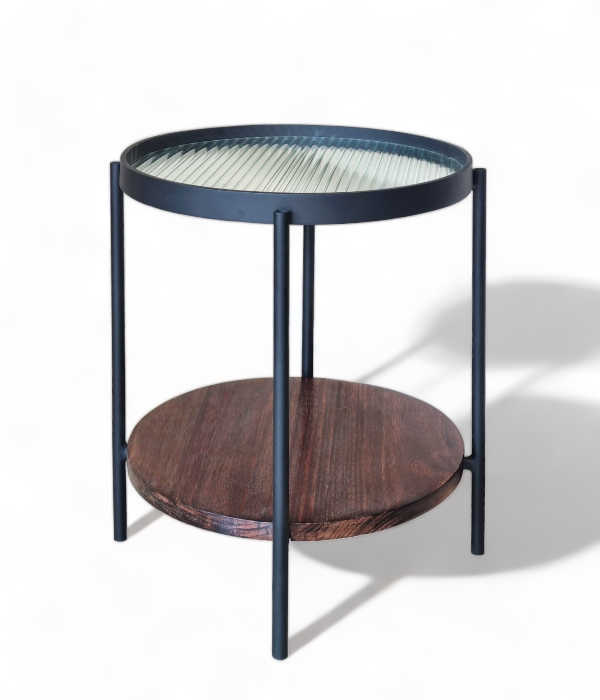 Fluted Glass Side Table – Native Decor