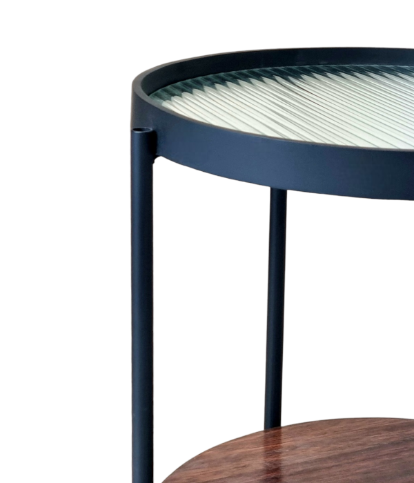 Fluted Glass Side Table – Native Decor