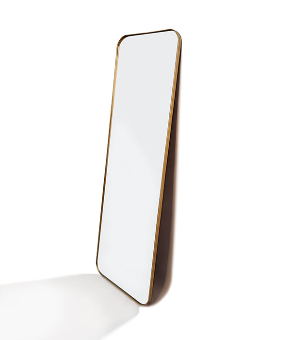 Full Length Rounded Rect Gold Mirror - Thin Frame