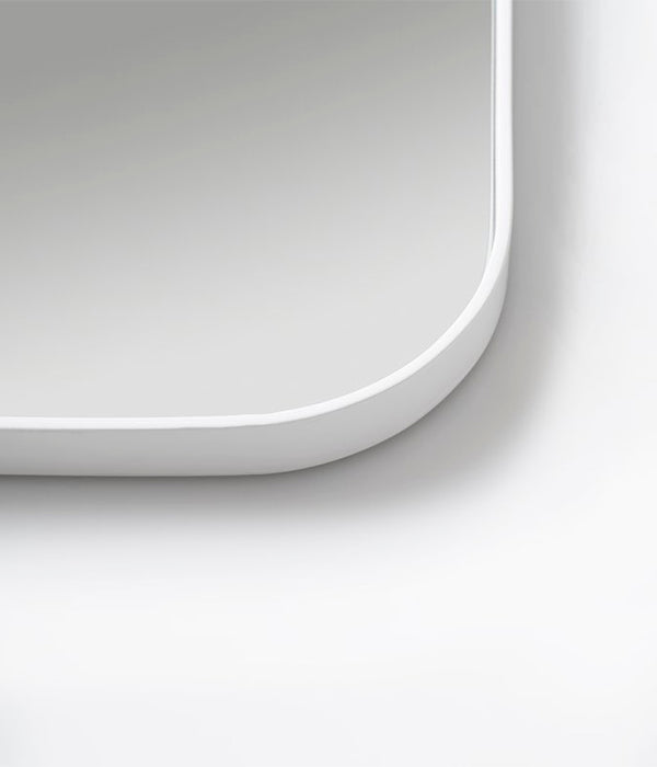 Deep Frame Rounded Rectangle Mirror - White – Native Decor