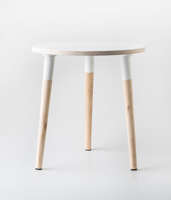 Birch Round Side Table - White
