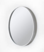 Deep Frame Round Mirror White