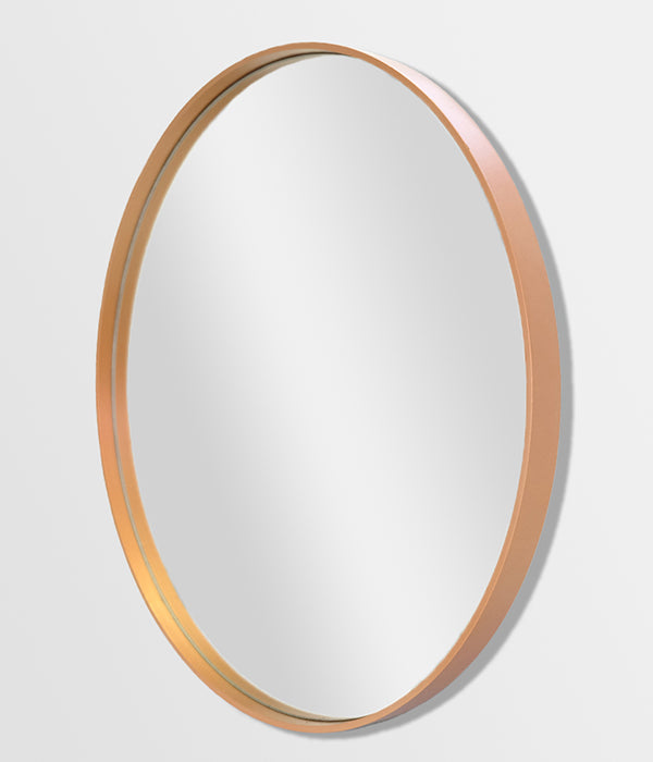 Deep Frame Round Mirror Bronze