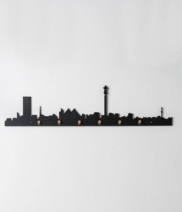 Johannesburg Skyline Wall Hooks Black