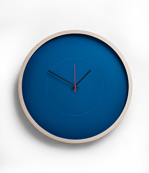 Large Deep Frame Round Clock - Midnight Blue