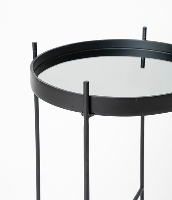 Matt Black Mirror Side Table – Native Decor